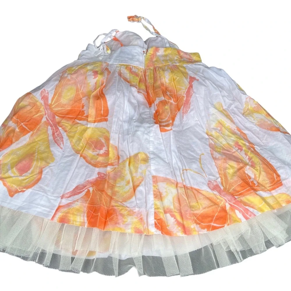 BABY GAP GIRLS ORANGE BUTTERFLY SUNDRESS SUMMER TANK DRESS 18 M 24M. - Picture 1 of 2